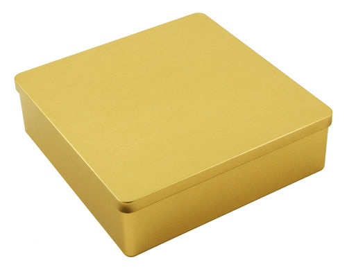 GOLD BLECHDOSE QUADRATISCH 183x183x55mm